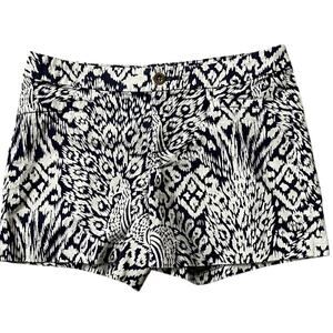 Lilly Pulitzer Kelly Stretch Shorts Navy White Pineapple Peacock Shorts Women 6